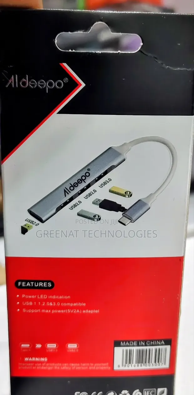 Aldeepo 4-in-1 Type-C Hub (USB-C to 4 USB Ports) - 1