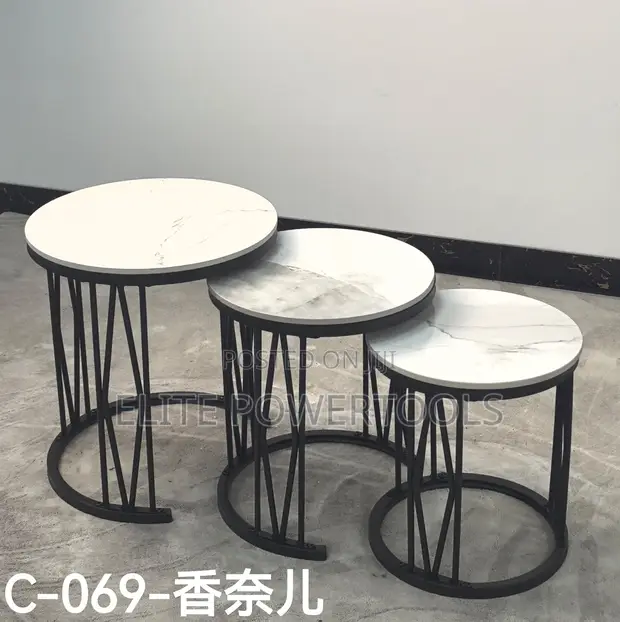 3-in-1 Executive Pure Marble Nesting Tables - 1