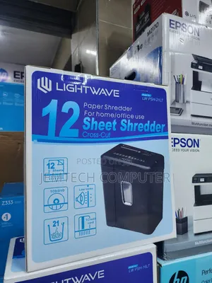 Lightwave Paper/CD Shredder, 12 Sheets, 21L
