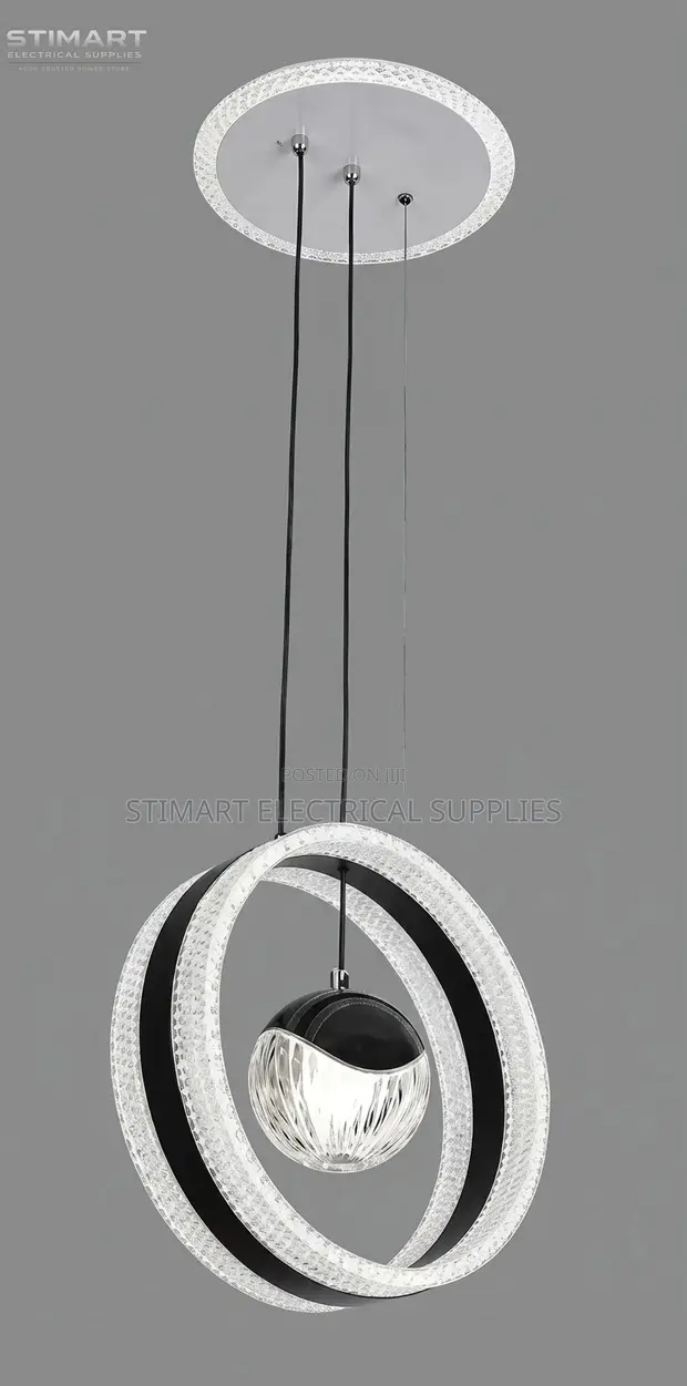 Chandelier ya Pendant ya LED ya Pete Nyeusi ya Kioo - 1