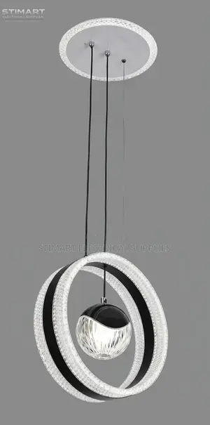 Chandelier ya Pendant ya LED ya Pete Nyeusi ya Kioo