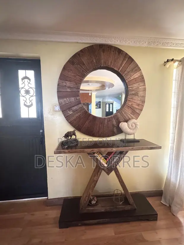 Mahogany Console Table and Mirror - 1