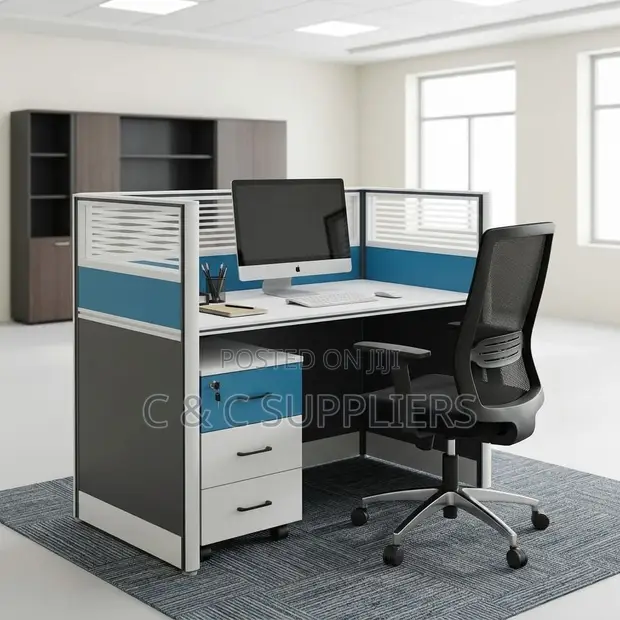 Individual Workstation Desk - Blue - 1