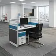 Individual Workstation Desk - Blue - 3