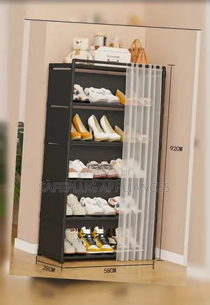 Dust Proof Shoe Rack yenye Curtain - Inahifadhi Nafasi