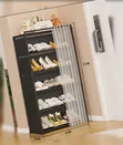 Dust Proof Shoe Rack with Curtain - Space Saving - 3