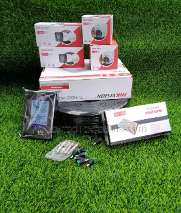 Hikvision 4 Channel Smart Hybrid CCTV Full Package Kamili - 1