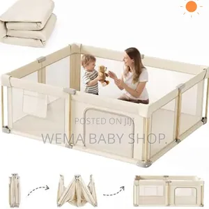 Large Foldable Baby Playpen (150x180cm) - 50 Balls + 2 Rings