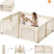 Playpen Kubwa ya Watoto Inayokunjwa (150x180cm) - Mipira 50 + Pete 2 - 1