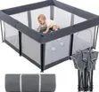 Playpen Kubwa ya Watoto Inayokunjwa (150x180cm) - Mipira 50 + Pete 2 - 4