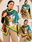 Silk Scarves - Floral Pattern - 1