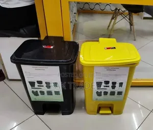 Taka Bin ya Plastiki ya Lita 30 - Nyeusi na Njano