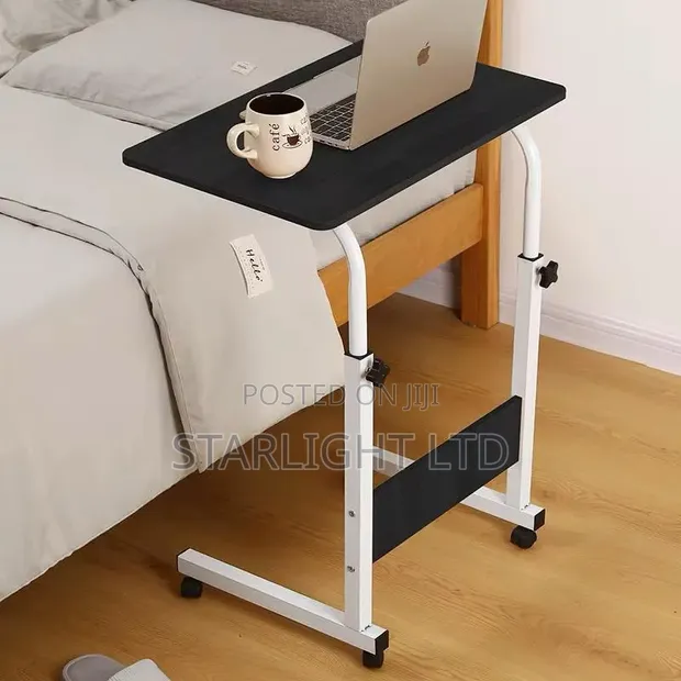Meza ya Laptop inayoweza Kurekebishwa Urefu na Magurudumu (60x40cm) - 1