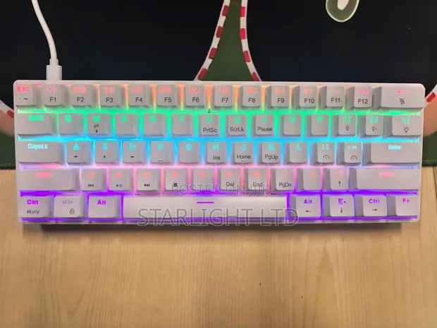 Kibodi ya Michezo ya Kubahatisha Nyeupe ya USB RGB - Mpya Kabisa - 1