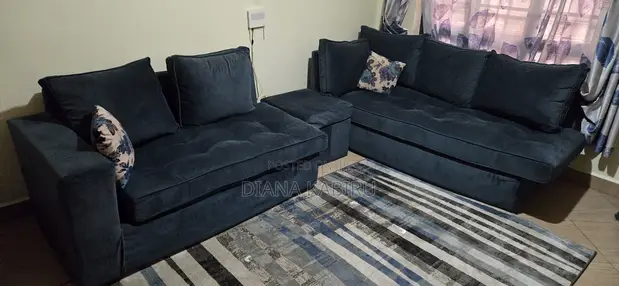5-Seater Blue Sofa Couch - 1