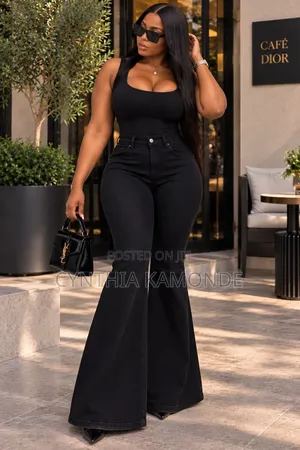 Flared Plain Jeans - Wanawake