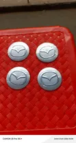 4pcs Silver Mazda Wheel Center Logo Stickers - 1