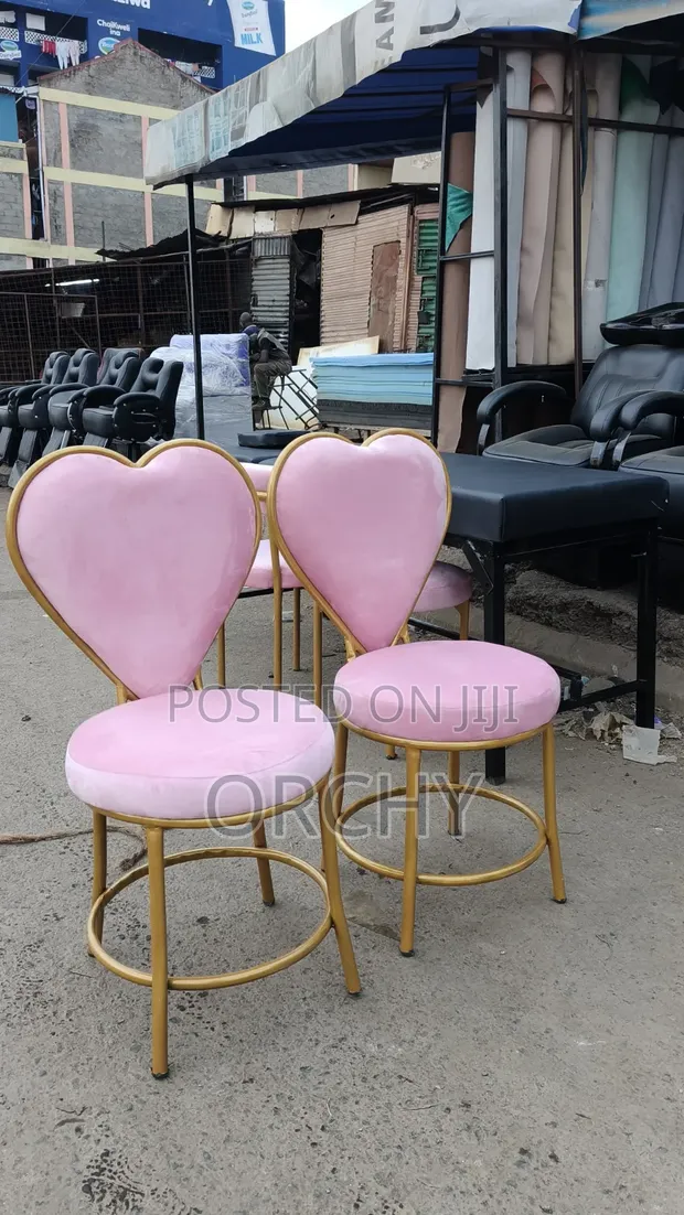 2 Pink Velvet Manicure Seats - 1