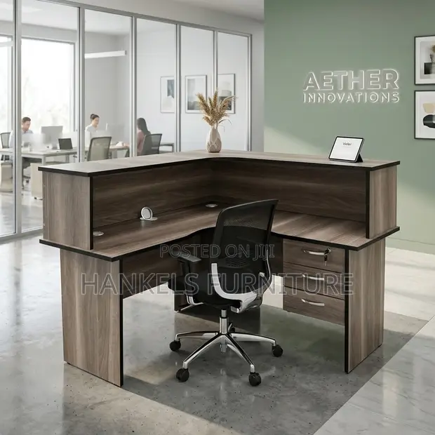 L-Shaped Reception Desk - Mpya Kabisa - 1