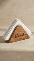 Wooden Serviette Napkin Holder - Blessed Engraving - 2