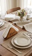Wooden Serviette Napkin Holder - Blessed Engraving - 3