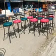 Round High Bar/Counter Chairs with Backrest - 1
