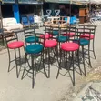 Round High Bar/Counter Chairs with Backrest - 2