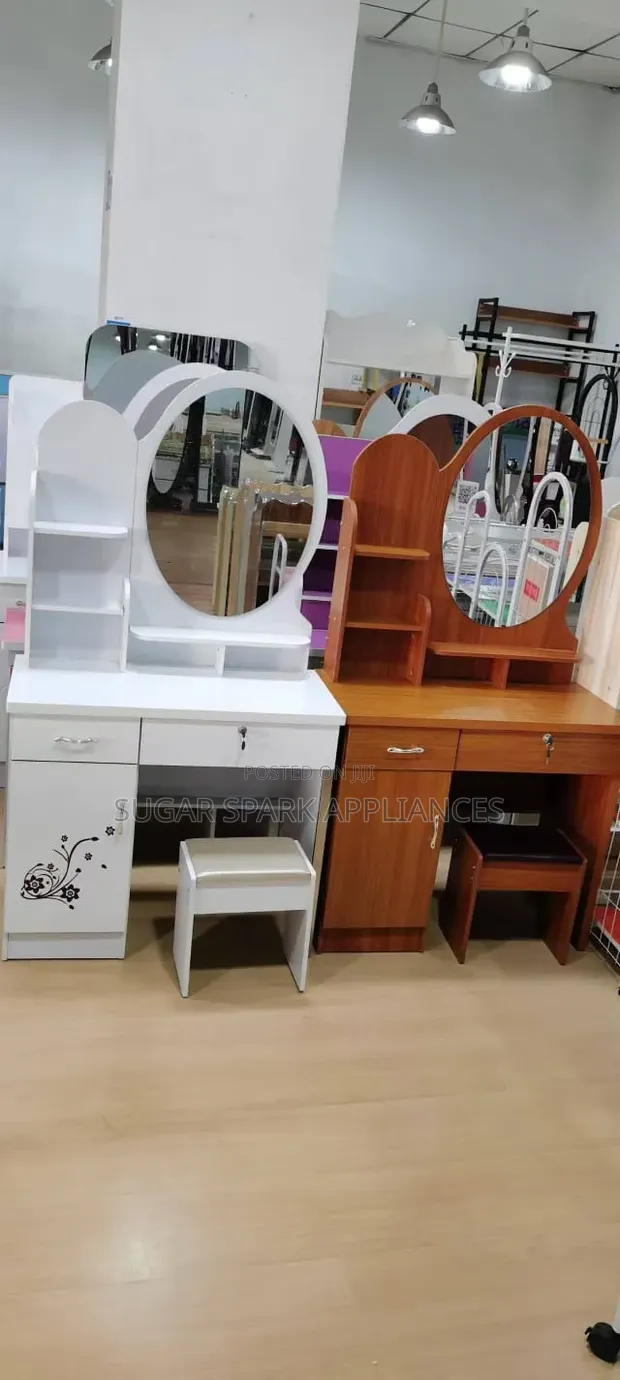Dressing Table with Mirror - Brown - 1