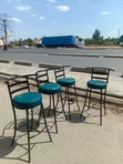 High Round Green Bar Stools - 1