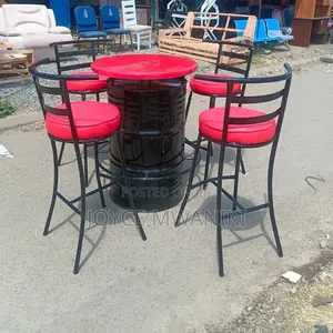 Red and Black Bar Set with Custom Drum Table
