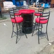 Red and Black Bar Set with Custom Drum Table - 2