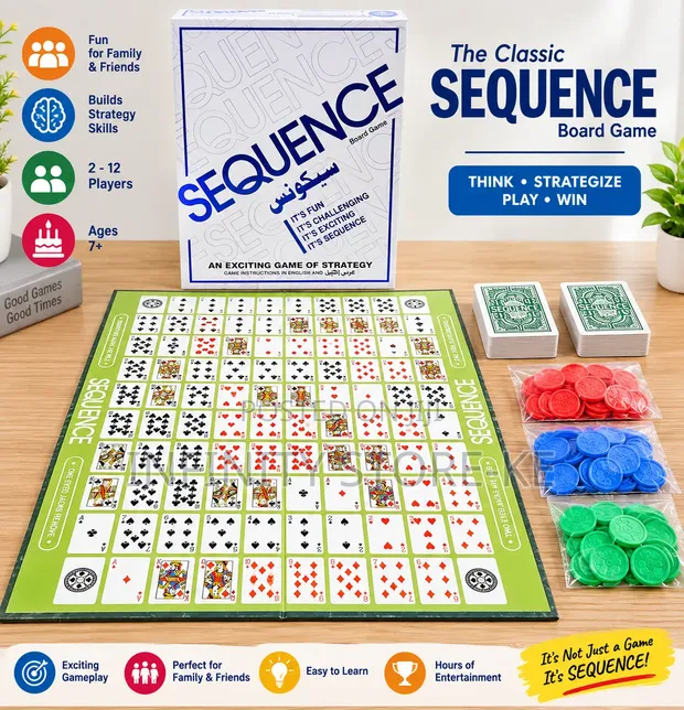 Classic Sequence Board Game Strategy Family Game - 1