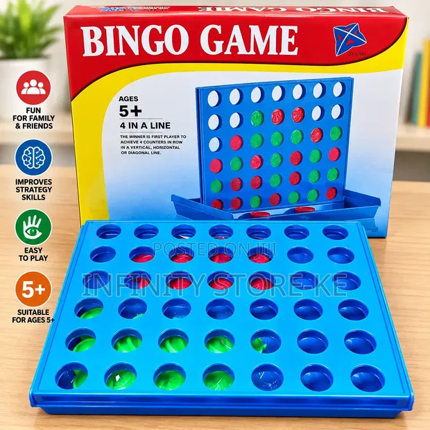Mchezo wa Bodi wa Bingo wa Mikakati wa 4 kwa Mstari kwa Watoto na Familia - 1