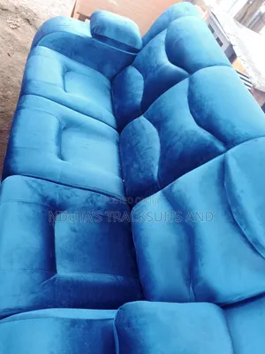 3 Seater Sofa - Blue Fabric