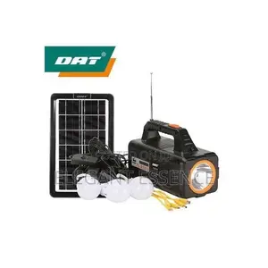 Dat Solar Lighting Kit: Redio ya FM, Balbu 4 za LED, Tochi, Chaja