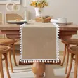30x275cm Natural Burlap Linen Woven Table Runner - 2