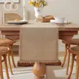 30x275cm Natural Burlap Linen Woven Table Runner - 5