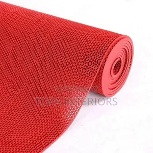 Red Perforated Slip-Resistant Rubber Mats