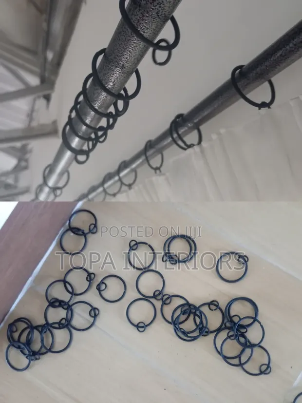 Black Metal Curtain Rings (Set of 12) - 1