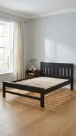 Kitanda Imara cha Mbao cha Vertical Slat - King Size - 1