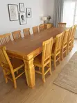 Grand 12-Seater Solid Pine Dining Set - 2