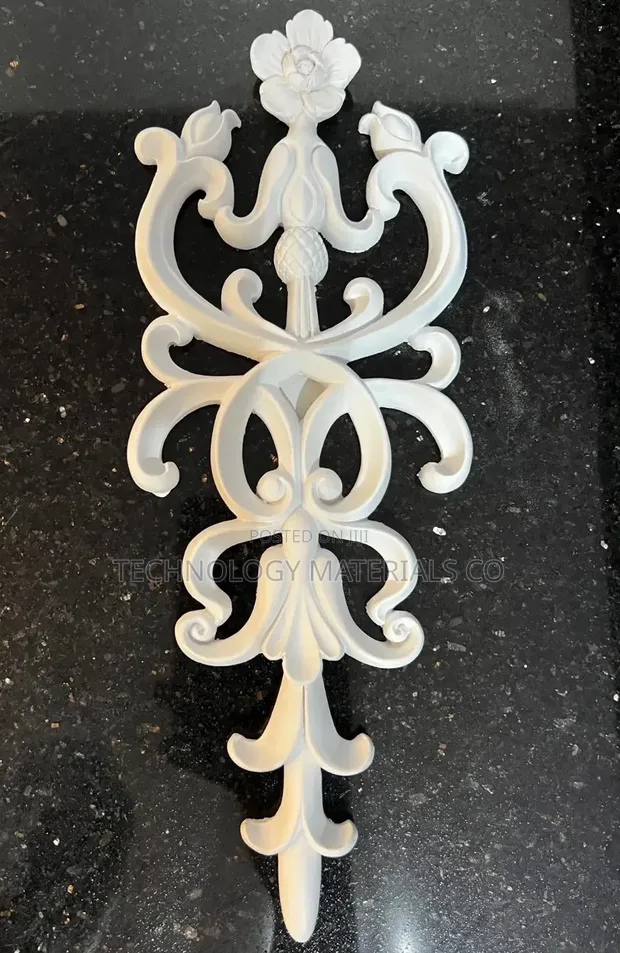 Elegant White Floral Wall Applique | Luxury Decorative Moulding - 1