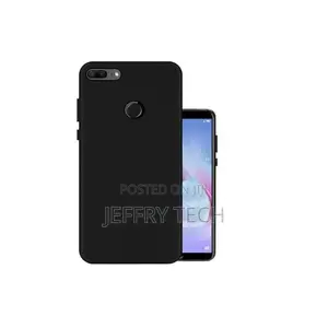 Soft Silicone Back Cover kwa Honor 9 Lite - Nyeusi