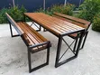 Modern Wooden Dining Set with Metal Frame - 2