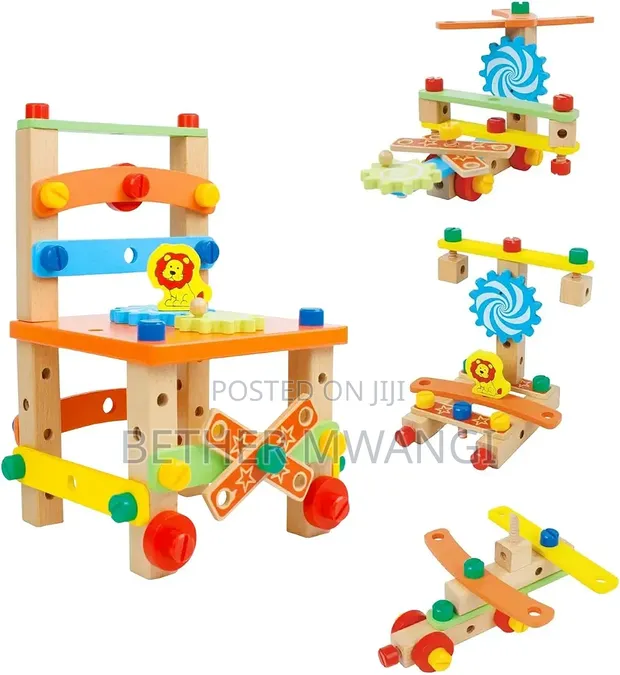 Multifunctional Assembling Kids Chair Toy Set - 1