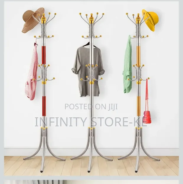 Stainless Steel Coat Rack with 16 Hooks - 1