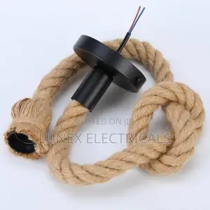 E27 LED Hanging Lamp with Hemp Rope Pendant