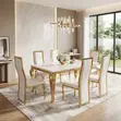 6 Seater Marble Dining Set - Jedwali la Kisasa na Viti - 2
