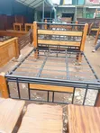Handcrafted Queen Bed Frame - Amber Brown Hardwood - 2