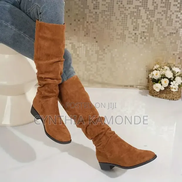 Viatu vya Magoti vya Suede - 1